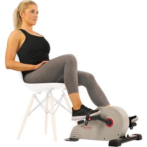 Sunny Health & Fitness Dual Function Under Desk Pedal Exerciser, Portable Indoor Cardio Mini Bike at Home, Arm/Leg Cycle for Seniors, Optional Magnetic, Motorized & Free SunnyFit App Bluetooth Connect