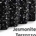 Zig Zag Terrazzo Stone Soap Dish for Bathroom Sink - Concrete Soap Saver for Bar Soap Holder for Shower - Sponge Holder - Self Draining Soap Dish Holder - Kitchen Soap Tray (Black)