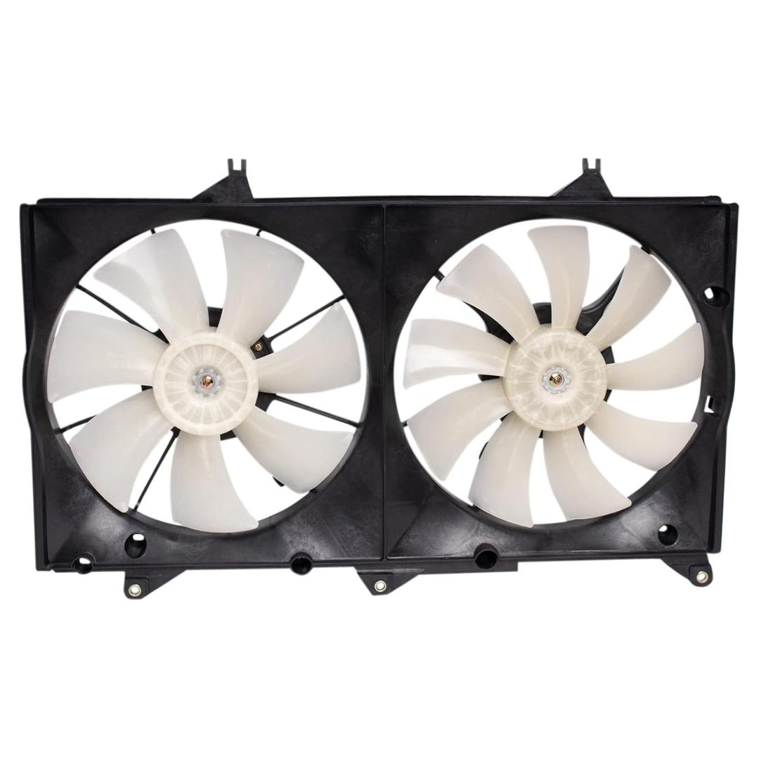 TRQ Radiator Dual Cooling Fan Assembly Compatible with 2004-2006 Lexus ES330 Toyota Camry 2004-2008 Solara LX3115111