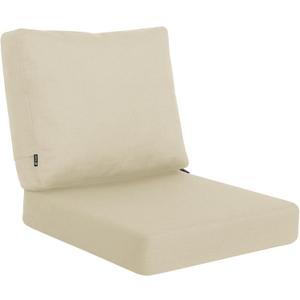 Favoyard Deep Seat Patio Cushions 22 x 22 inch Rainproof & Fadeness Furniture Cushion Set for Outdoor Chair Couch with Polyester-linen Fabric & Removable Cover, Hidden Zipper and Adjustment Staps (Beige)