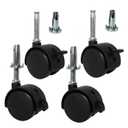 4pcs M8 Grip Neck Stem Caster Wheels 1.5 Inch Swivel Casters with Locking Brakes and Friction Stem Mounts Small Rollers Castor Replacement for Furniture Shelf Cabinet Table Desk Chair cart