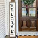 Welcome-ish Sign for Front porch Standing 45"X9" Wooden Frame Large Outdoor Welcome Front Door Tall Vertical Funny Signs Decor for Modern Rustic Farmhouse Home Outside Decorations (Wood White)