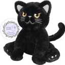 Microwavable Grumpy Black Cat Stuffed Animals Lavender Scent, Heated Stuffed Animals Heating Pads for Cramps & Pain, Black Cat Plush for Bedtime Cuddle Warming Stuffed Cat Stress Relief Gift