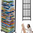 Art Drying Rack 27 Removable Shelves,Mobile with Locking Wheels,
