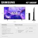 Samsung 43-Inch Class Crystal UHD U8000F 4K Smart TV (2025 Model) Endless Free Content, Crystal Processor 4K, MetalStream Design, Knox Security, Alexa Built-in