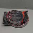 Grencian 96Pcs Black and Red Party Decorations Valentine's Day Red Dot on Black Plates and Napkins Disposable Tableware Set for Birthday Baby Shower Wedding Valentine's Day Party Supplies, Serves 24