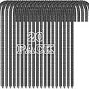 20 Pieces 12-Inch Metal Garden Ground Stakes Galvanized Steel J Shape Hook Rebar Stakes, Heavy Duty Tent Stake Chain Link Fence Stake for Outdoor Lawn Decorations, Black