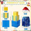 ShinyMatch 20 Pcs Christmas Stackable Gift Boxes Christmas Nesting Gift Boxes with Lid Santa Claus Hat Skirt Cute Decorative Present Box for Party Supplies Decor 3 Sizes