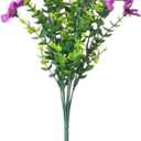 Daynight 4 Pcs Artificial Impatiens Flowers for Outdoor Flowers UV Resistant Faux Flowers Impatiens Bushes Silk Purple Artificial Flowers for Patio Hanging Basket Outside Porch Decor (4, Purple)