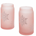 Tabletops Gallery 2 Piece Snowflake Soda Can Glass Set - Pink