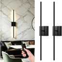 ZZXX 28 Inch Hardwire Wall Sconce Set of 2, 2700K-6500K Wall Lights with Remote Control, 350 Rotate LED Bathroom Wall Lamp Dimmable for Living Room Bedroom Bedside Light Fixtures, 28.0 Inches