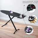 Duwee Steel Top Extra Wide Ironing Board with Sleeve Board and Adjustable Iron Rest, Luxury Foldable Ironing Boards with 10 mm Thicken Feltpad and Cover, Adjustable Height,18"x48"
