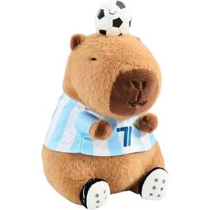 RichRabbit Cute Capybara Plush Toy Soccer Soft Plush Toy Cute Kids Gift Brown 9 Inch