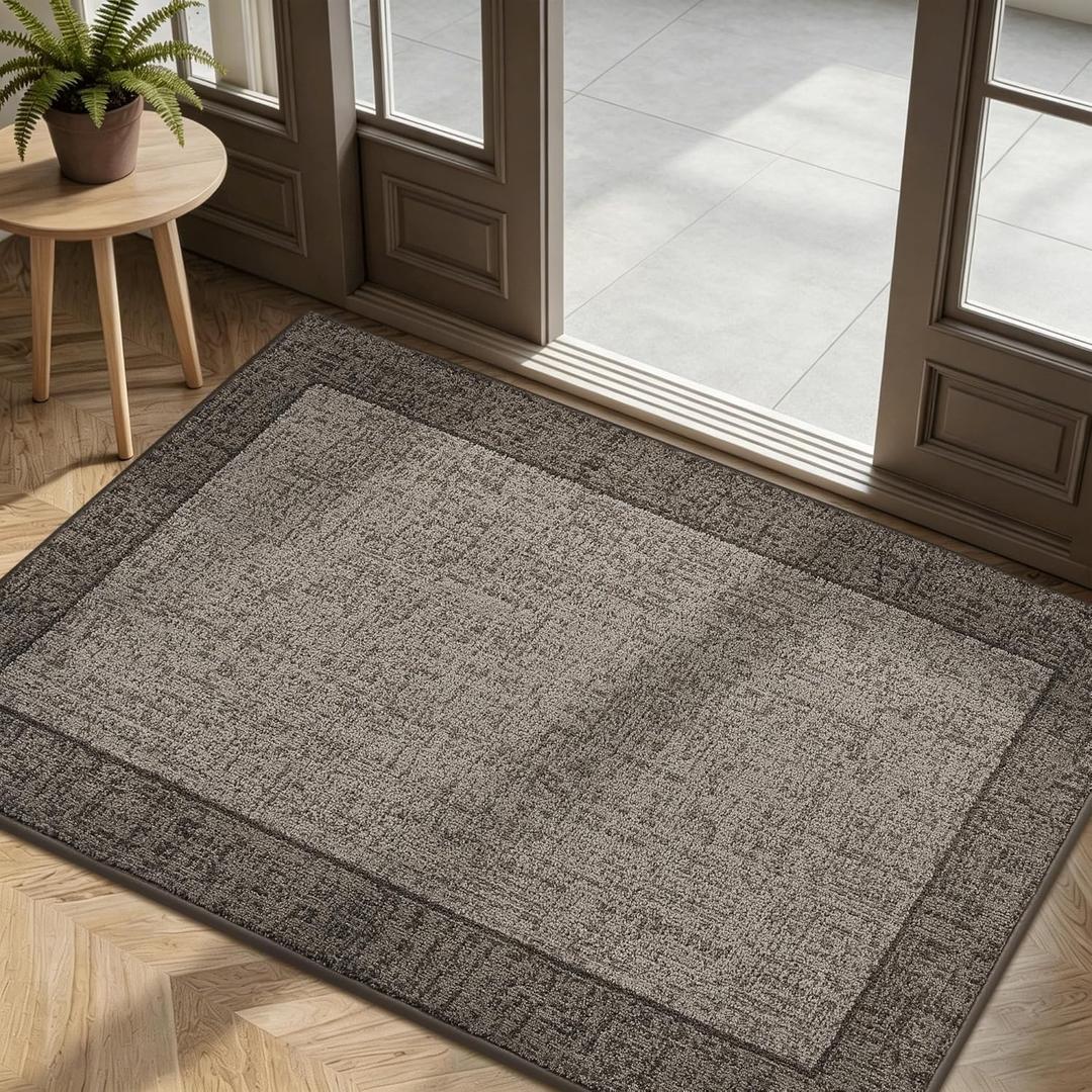 Dirt Trapper Door Mat 32"x 48", Non Slip Washable Doormat,Taupe | Stain Resistant and Absorbent Welcome Mat, Floor Mats,Low Profile Entrance Dog Door Mats for Front Back Door