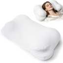 Cloud Pillow Ergonomic Cervical Memory Foam Pillow, Breathable Neck Support (white)