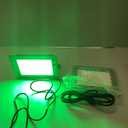 L LOHAS LED Green Flood Light Outdoor,    50W Plug in Flood Light, IP66 Waterproof Christmas Party Decorations, 2300lm Outdoor Spot Lights for Yard, Garage UL Listed 2 Pack