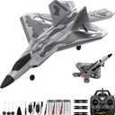 RC Planes,4 Channel F22 Raptor Remote Control Airplane with LED Light, 6-Axis Gyro, 3 Flight Modes, One-Key Aerobatic,Wingspan 360mm Fuselage 500mm,EPP Foam, RTF Suitable for Outdoors and Gift, 19.3 x 14 x 4.8 inch