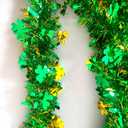 66FT St Patrick's Day Tinsel Garland Decorations Green and Gold Shamrock Irish Decor Shiny Thick Metallic Twist Hanging Wreath for St. Patrick's Day Home Indoor Outdoor Party Supplies-(Green+Gold)