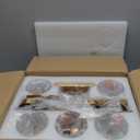 Emliviar 5Light Brushed Gold Vanity Light with Clear Geometric Glass, 5 Bulb Wall Light Fixture Over Mirror 40 Inch, HE294B5W BG