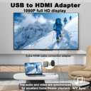 USB to HDMI Adapter 1080P 60Hz, USB A 3.0 to HDMI Adapter for Monitor, TV, Projectors, Compatible with Mac OS Windows 7/8/10/11 - Requires Driver Installation