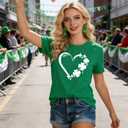 GONOSEED 6Size Shirt+Earrings St Patricks Day Shirt Women St Patricks Day Outfits for Women Shamrock Earrings Accessories (X-Large)