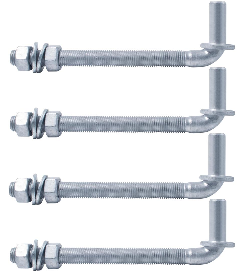 J-Bolt Gate Hinge, Hot-dip Galvanized J Bolt with 5/8" Gate Hinge. Farm Gate Hinges for Chain Link Fence Mostly Used in Frams, Back Yard, Frence Etc. Include Nut Washer (8"(8PCS))