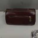 GIVLEFLY Genuine Leather Womens Crossbody Bag - Elegant Small Shoulder Purse for Daily & Evening Use (Smooth Dark Red)