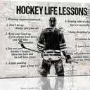 Vintage Hockey Sports Wall Art Hockey Life Lessons Wall Decor Hockey Sign Retro Poster Boy Men Room Motivational Decorations Canvas Print Painting Artwork for Bedroom Bathroom Living Room 16"x12"