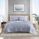 Nautica - King Quilt Set, Reversible Cotton Bedding with Matching Shams, Mediterranean Inspired Home Decor for All Seasons (Fairwater Blue, King)