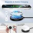 Samsung S26 Ultra Wireless Charger Fast Charging Pad Magnetic Charger for Samsung Galaxy S26 Plus/S25 Ultra/S24/S23/S22/2Pack 15W Fast Magsafe Charger Pad with USB A Adapter for iPhone 17 Pro/16/15/14