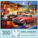 Bits and Pieces - 300 Piece Jigsaw Puzzle for Adults - 18" x 24" - 50s Drag Race - 300 pc Large Piece Classic Cars Jigsaw by Larry Jones