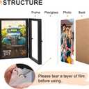 AEVETE 5x7 Picture Frames Double Hinged Wood Folding Photo Frames Vertical with Plexiglass Front, Black