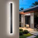 2 Pack 23.6In Outdoor Wall Sconces Black Modern Exterior Wall Light Fixtures for House 3CCT Dimmable IP65 Waterproof Long Outside Wall Light for Garage, Doorway, Patio, Stairway, 2PC-23.6"*3.1"*2"-Dimmable