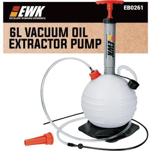 EWK 6L Vacuum Oil Extractor Pump, Portable Fluid Extractor Oil Change Pump for Automotive, Marine Boat, Jet Ski, Fast Oil Change & Quick Drain Fluid Transfer Pump