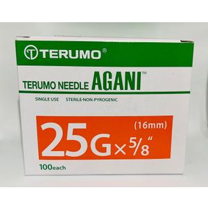 Terumo 25G x 5/8 inch (16mm) 100 Each/Box Again Needles