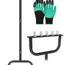Manual lawn aerator tool, 35 inches, 15 spikes 2.8 inches long Mla231 Black