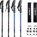 Aihoye Hiking Trekking Poles, 2 Pack Collapsible, Lightweight, Anti Shock, Walking Sticks, Adjustable Hiking Pole for Men and Women (Blue-Black)
