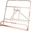 Creative Home Copper Plated Metal Cookbook Stand 10" W  8.5" H | Premium Metal Base with RoseGold Wire Frame for Recipes, Tablets and Books | Stylish Gift and Kitchen Accent