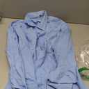 DEMEANOR Mens Linen Shirt Long Sleeve Casual Cotton Solid Regular Fit Wedding Summer Beach Button Down Shirt (XX-Large, Blue)