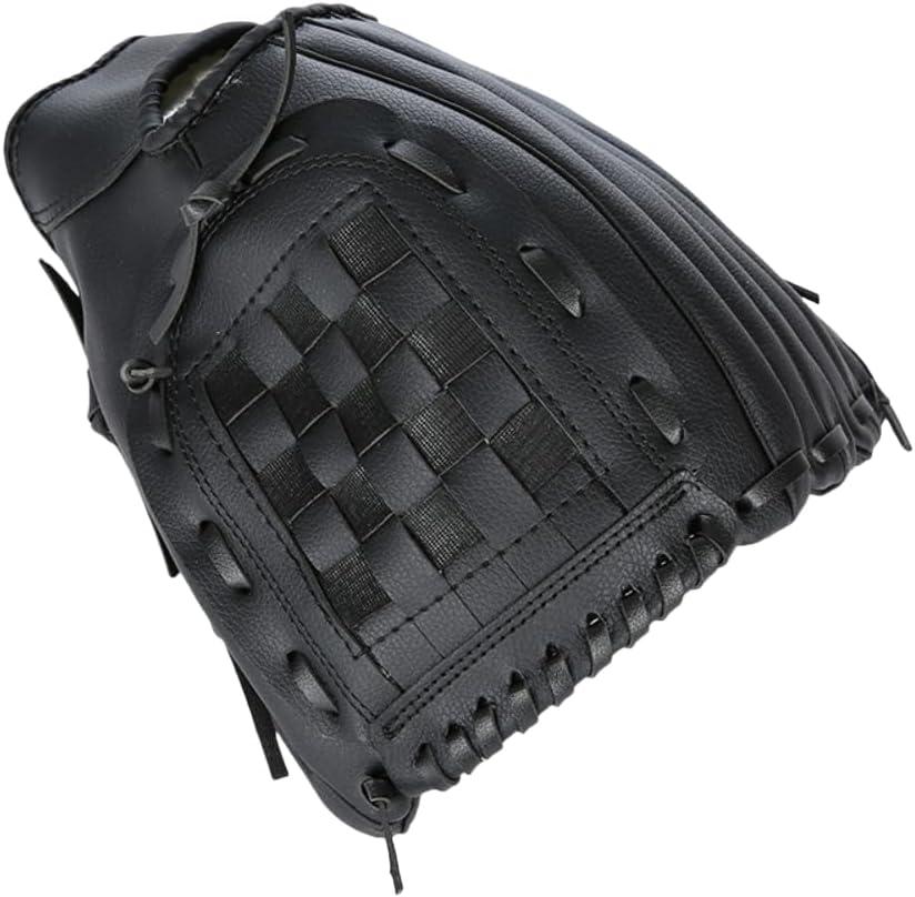 Sports Baseball Glove PU Leather Outfielder Gloves Baseball Fielding Glove Softball Mitt for Adult Youth (11.5", Black)