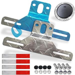 FBJTDQ Trailer License Plate Bracket Frames - 2 Packs Aluminum Heavy-Duty Bracket Holder for Trucks, Trailers, RVs, Boats, Universal License Plates with Mounting Screws, Caps