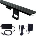 GE Hover Amplified HD Digital TV Antenna, Long Range Smart TV Antenna, Easy Mount on Top Design, Supports 4K 1080P HDTV VHF UHF, Indoor Amplified Signal Booster, 5ft Coax HDTV Cable/AC Adapter, 37075