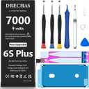 [7000mAh]Battery for iPhone 6S Plus, New Upgraded High Capacity 0 Cycle Li-Polymer Replacement Battery for iPhone 6S Plus Models A1634, A1687, A1699 with Complete Professional Repair Tool Kit