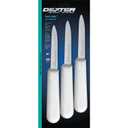 Dexter-Russell Sani-Safe 3-Pack of 3¼" Paring Knives, Slip-Resistant White Handles, Durable DEXSTEEL Blades – Ideal for Precise Peeling & Carving Fruits and Vegetables, NSF Certified