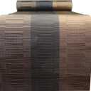 PIGCHCY Elegant Placemats with Matching Table Runner,Washable Durable Plastic Placemats for Dining Table Sets(6pcs Placemats+1pcs Table Runner, Brown)