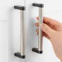 5 Pack 5 Inch Knurled Nickel and Black Cabinet Pulls Silver and Matte Black Cabinet Handles AP1311 Knurled Kitchen Hardware for Cabinets Drawers Dresser Cupboard Bedroom Bathroom Vanity