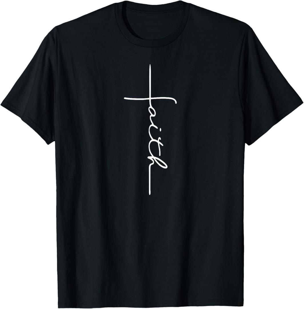 Faith Cross T-Shirt Christian T Shirt for Men Women Kids T-Shirt, Medium