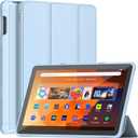 Fire HD 10 Tablet Case (13th Gen, 2023), DJ&RPPQ Dual Angle Lightweight Trifold Stand with Soft TPU Back Case for Fire HD 10 Kids & Kids Pro Tablet, Auto Wake/Sleep,Not fit 10in Sony Nokia-Sky Blue