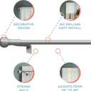 Zenna Home Adjustable Curtain Tension Rod with Decorative Round Finials, No Drill Small Window Rod, Easy Install Expandable Tension Curtain Rod for Windows, 28 to 48 Inch, Brushed Nickel