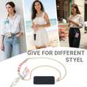 IMNEXT2U Phone Strap with Wallet for Women, Cellphone Landyard Crossbody Chain Silk Scraf Style - Pink